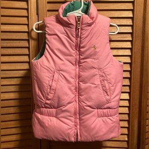 Ralph Lauren Reversible Pink and Green Quilted Down Filled Vest